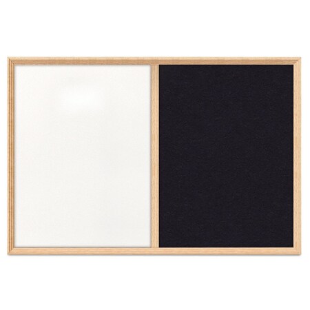 United Visual Products Enclosed Corkboard, 1 Door, 24"x36", 4" Fra UV3422-WHITE-DRKSPR